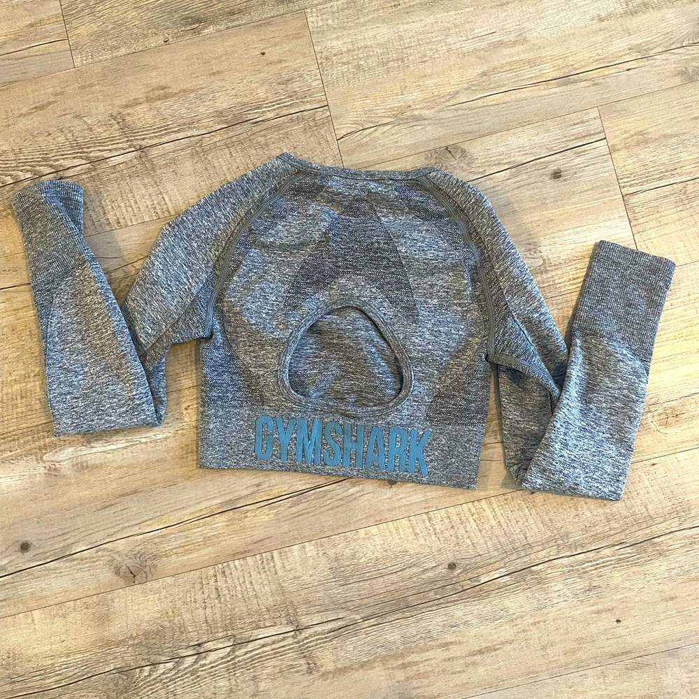 Gymshark Blue Flex Long Sleeve Crop Top